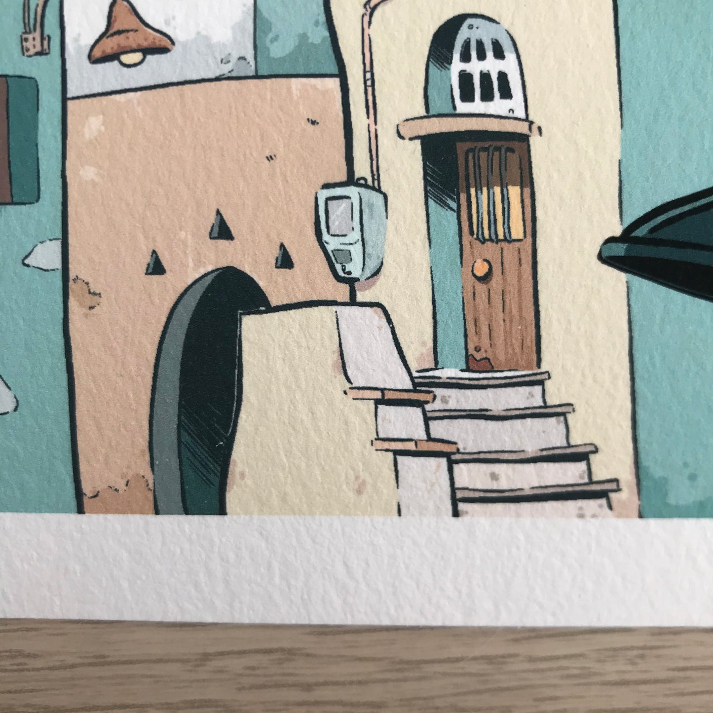 Close up of a door.