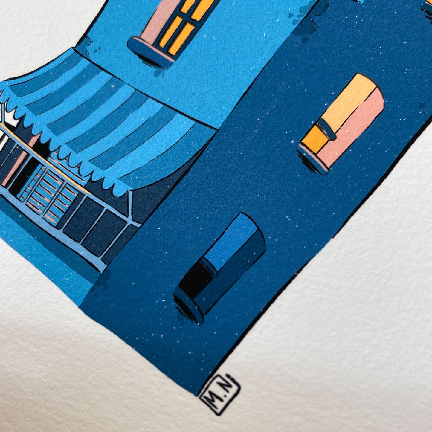 Athenian Building by Night - Art Print (tiny defaults)
