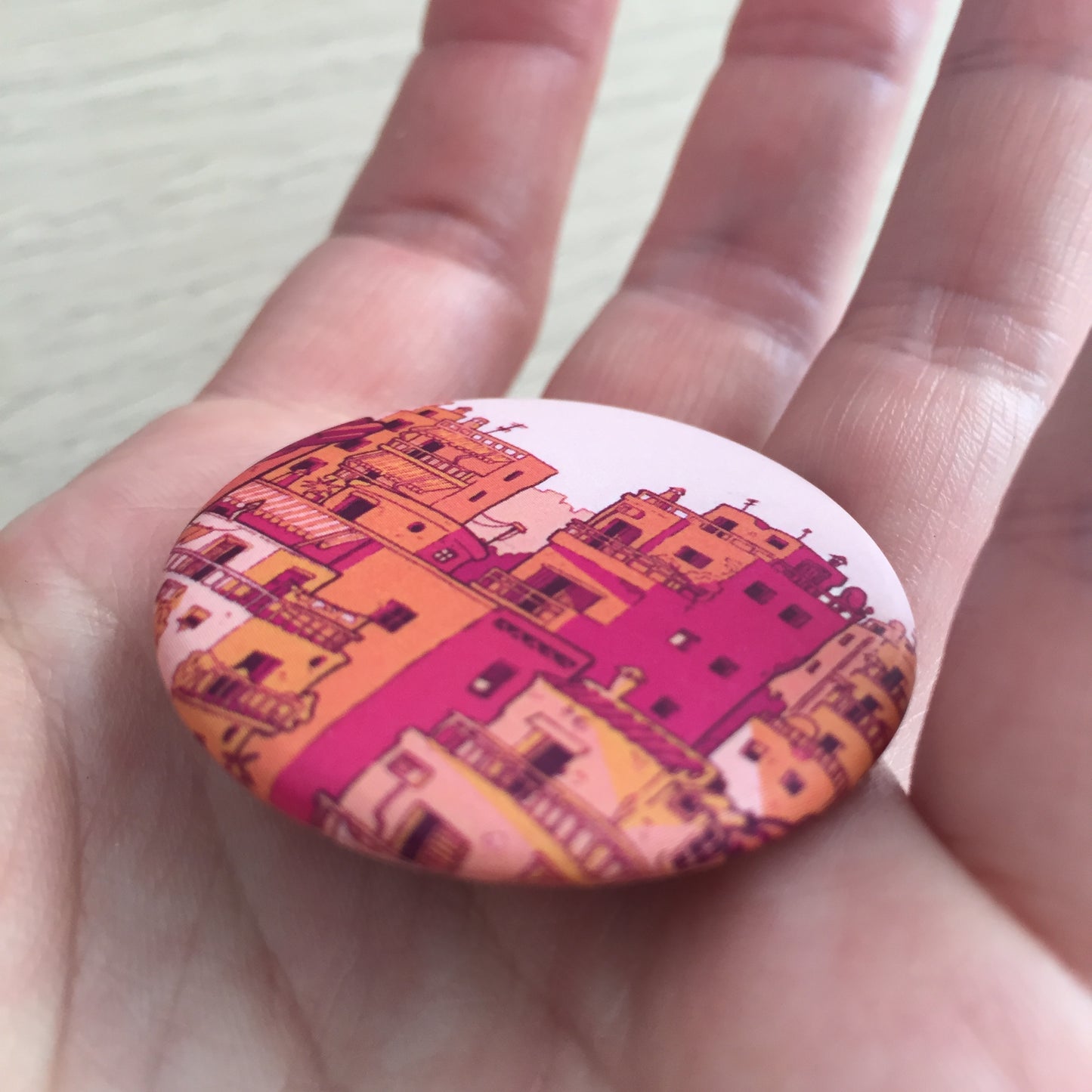 Greek City Sunset ! - Button Pins