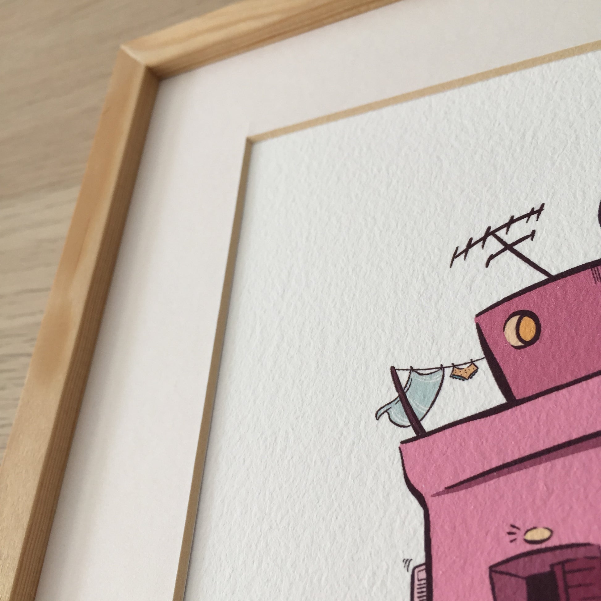 close up of the top of the building where we hace a towel and an underwear drying on a wire.