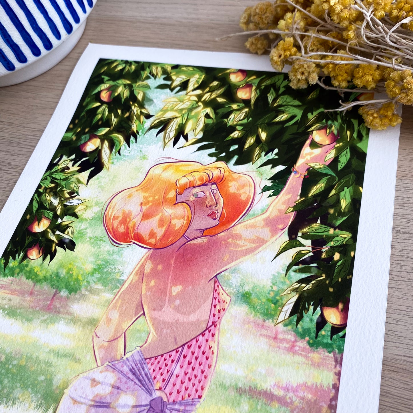 The Lady & the Oranges - Art Print