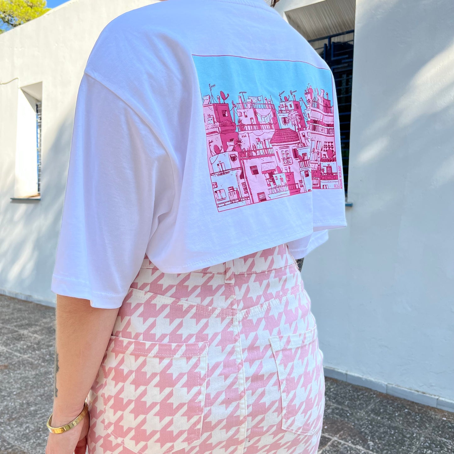 ATHENS VIEW - SILK PRINTED CROP TOP