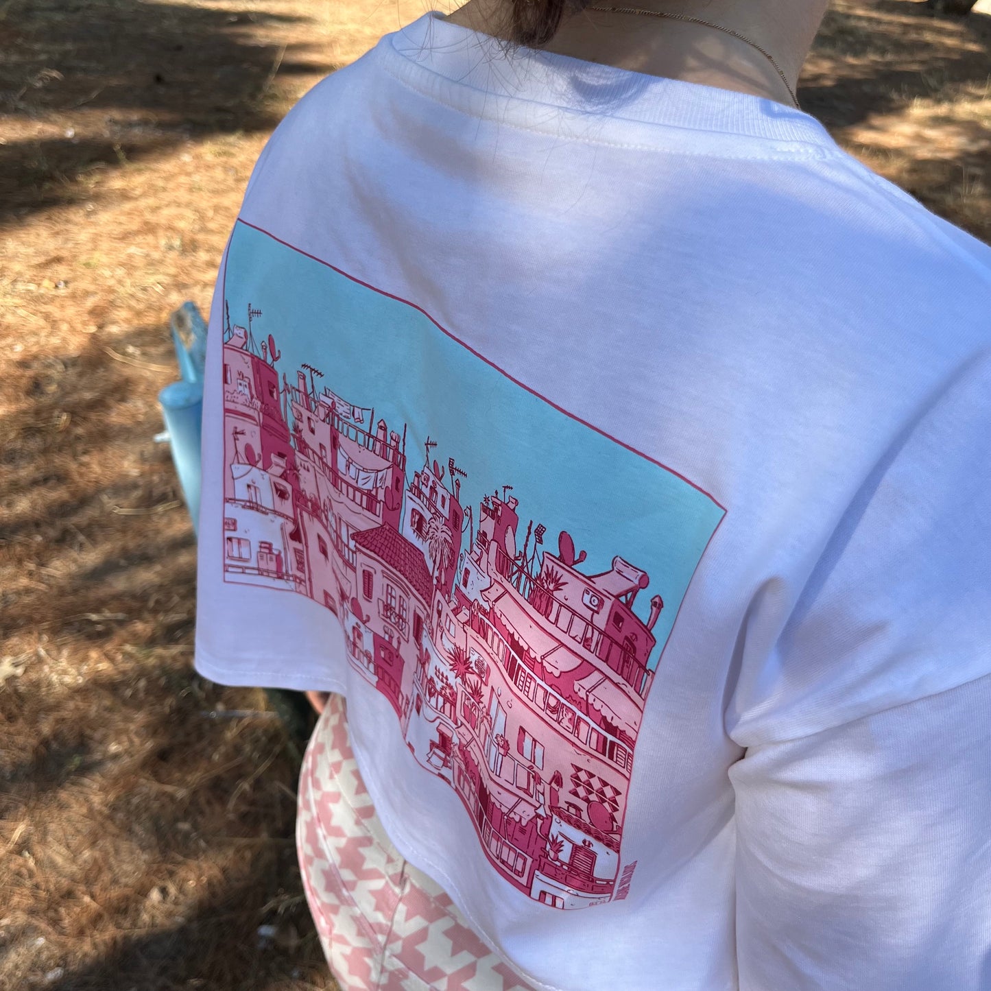ATHENS VIEW - SILK PRINTED CROP TOP