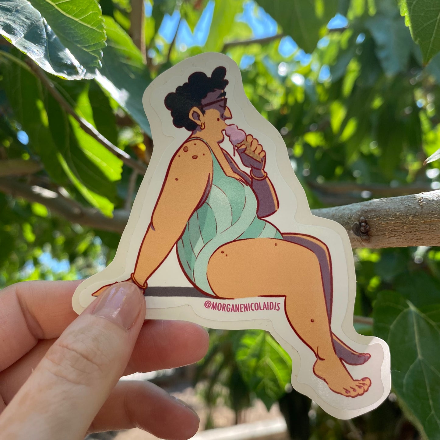 Lady & Ice Cream - STICKER