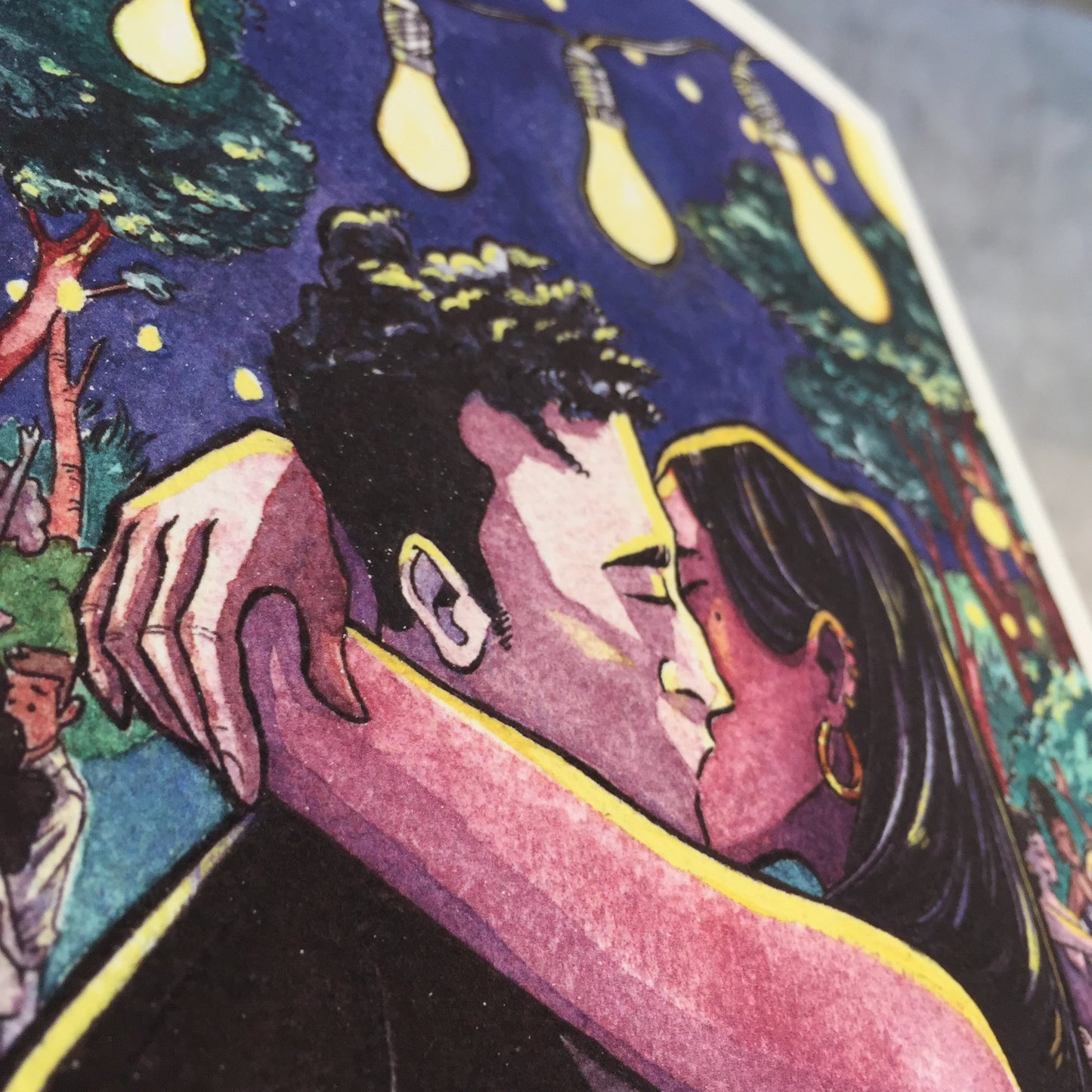 In love - couple kissing - Art Print