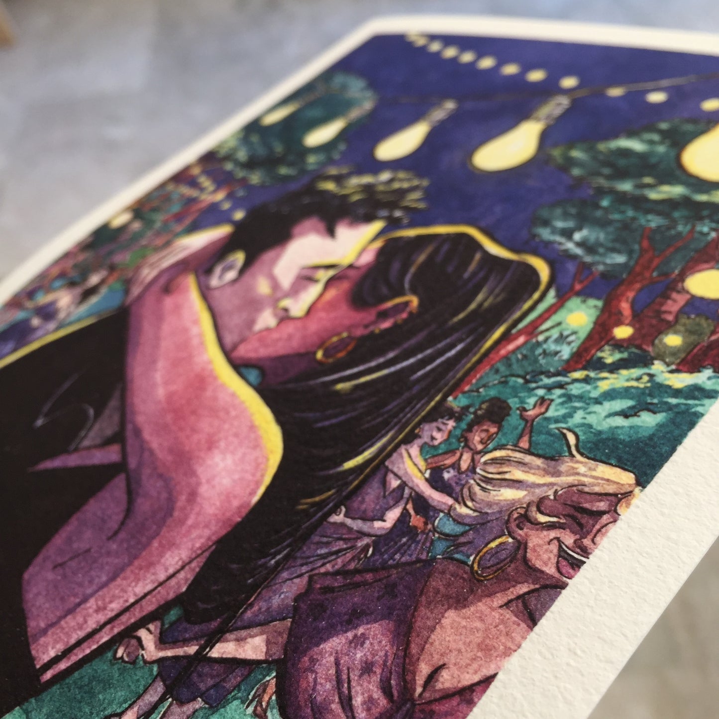 In love - couple kissing - Art Print