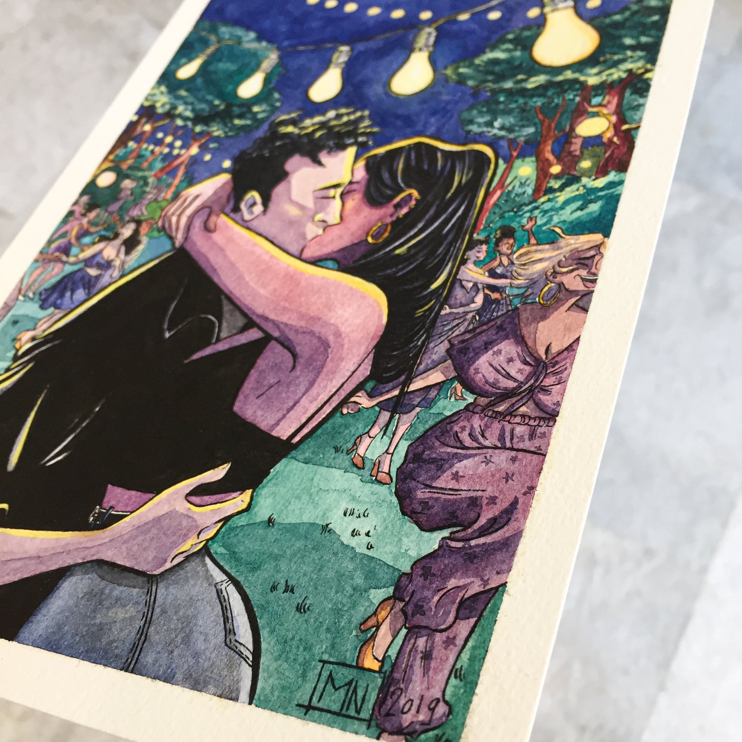 In love - couple kissing - Art Print