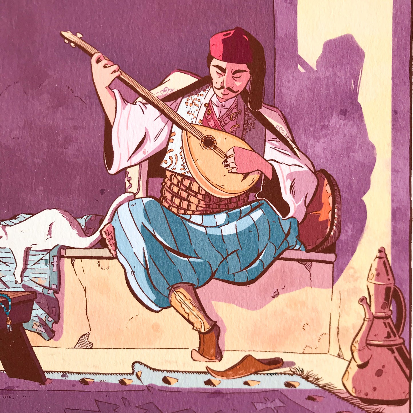 The Balkan Man & His Cat - ART PRINT