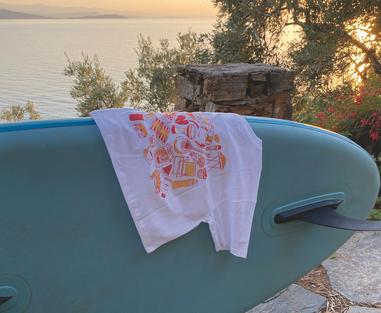 GREEK SUMMER - SILK PRINTED CROP TOP