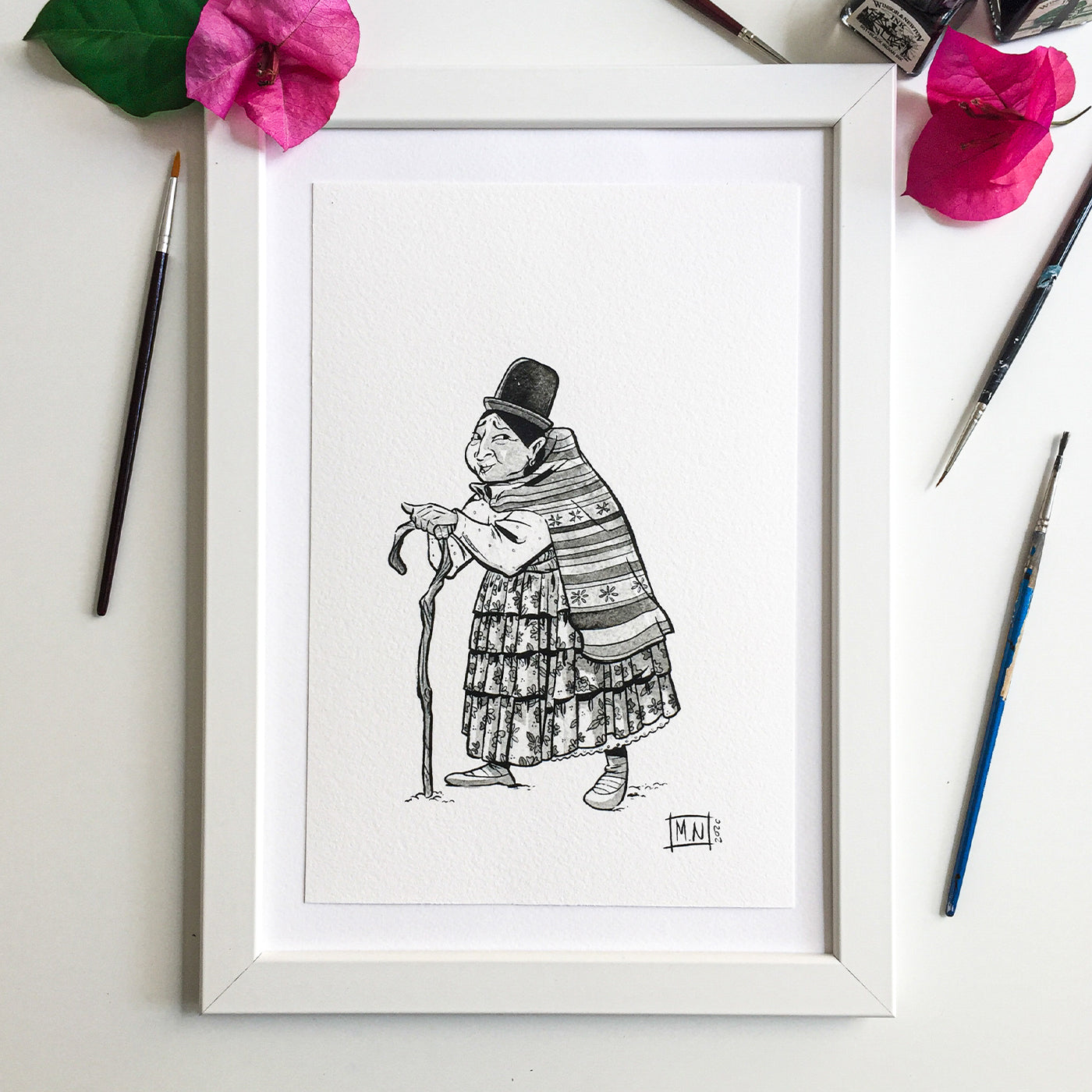The Bolivian Grandma - Art Print