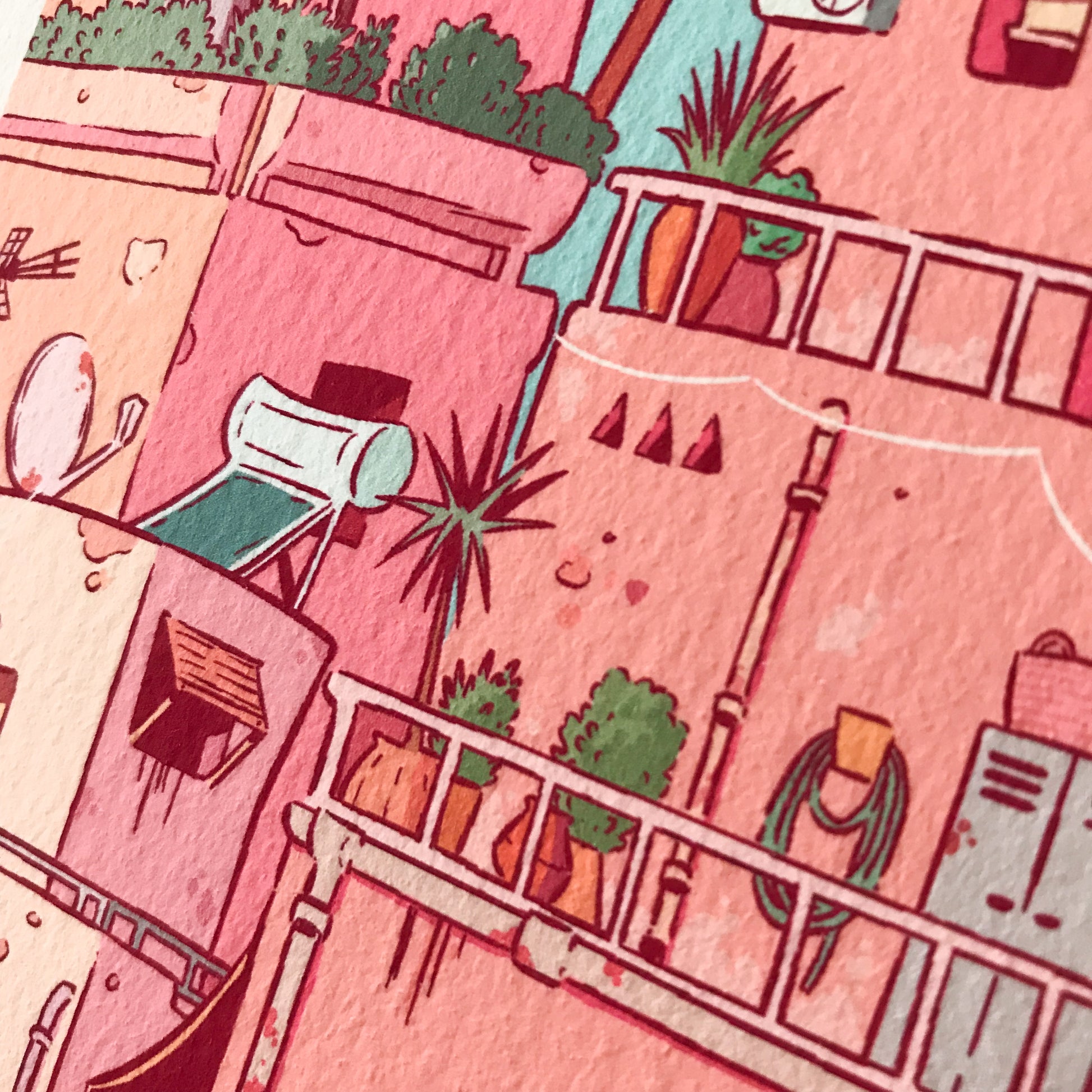 Very close up of the illustration