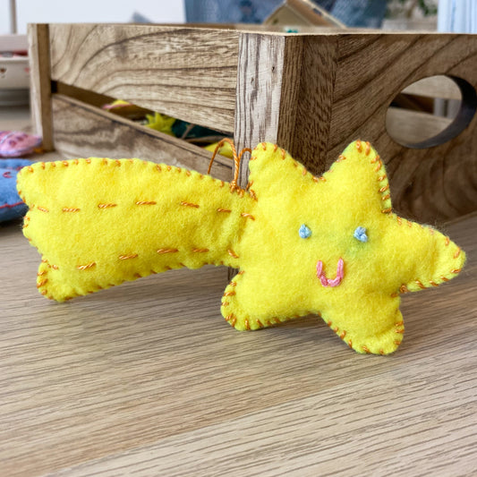 Flying star - handmade Christmas ornament