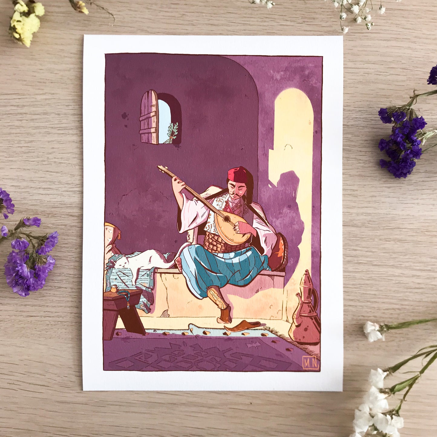 The Balkan Man & His Cat - ART PRINT
