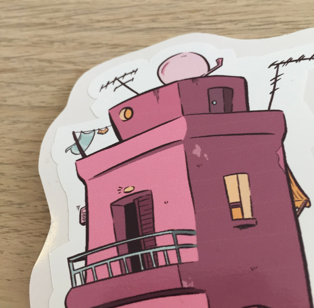 Greek Sticker Buildings Pink Greek Building Sticker – Architecture Illustration – Morgane ...