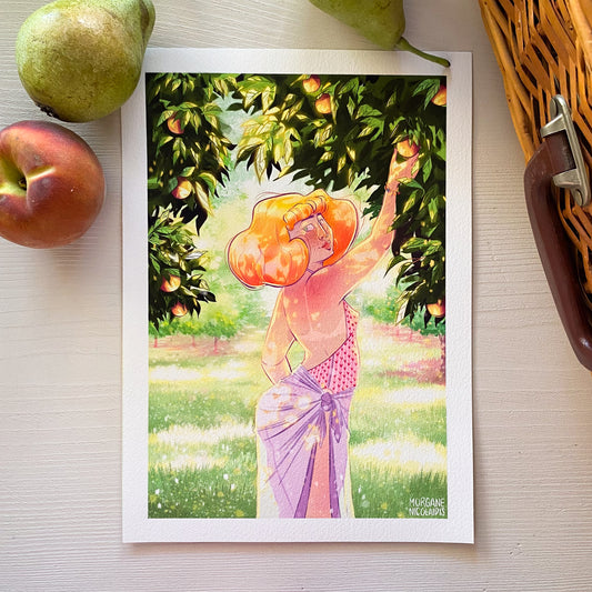 The Lady & the Oranges - Art Print