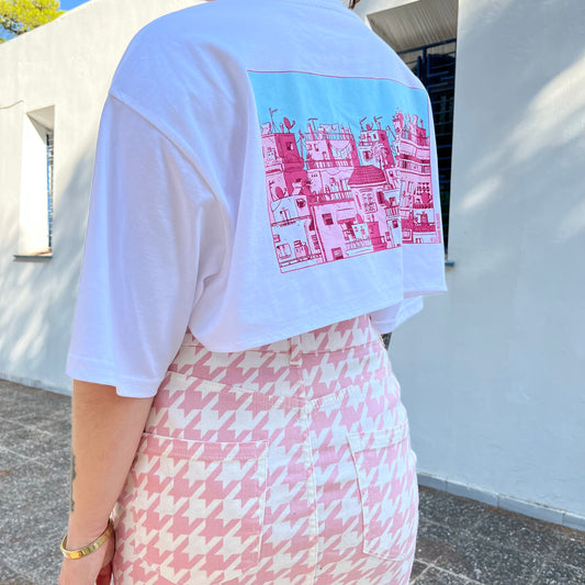 Crop Top - ATHENS VIEW - SILK PRINTED