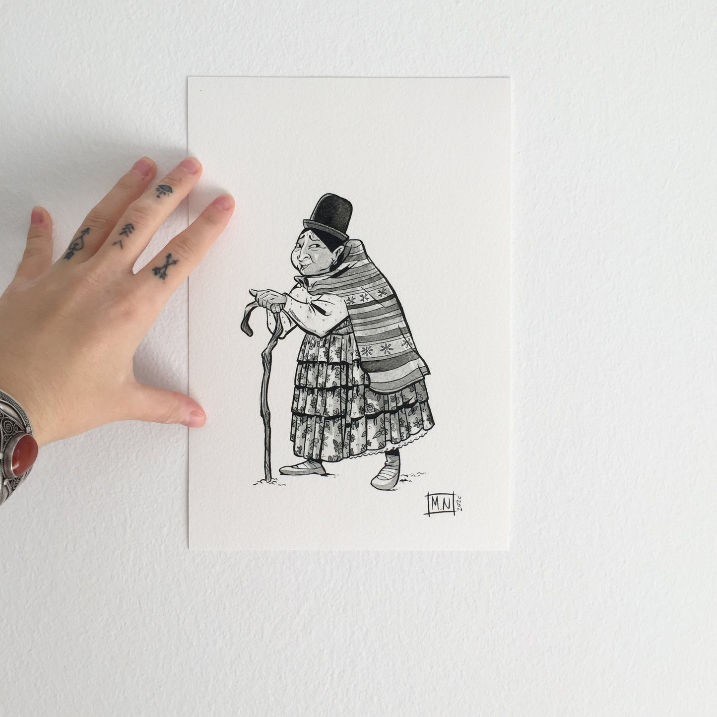 The Bolivian Grandma - Art Print