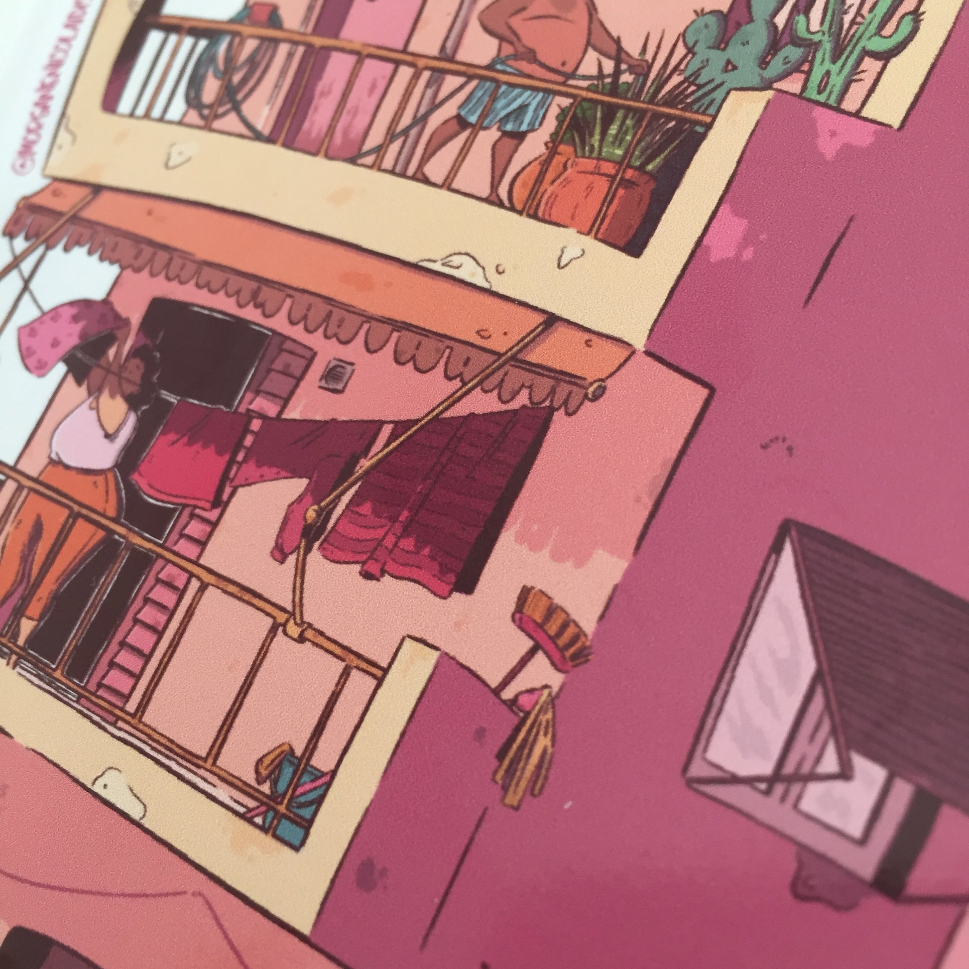 close up of the two balconies.