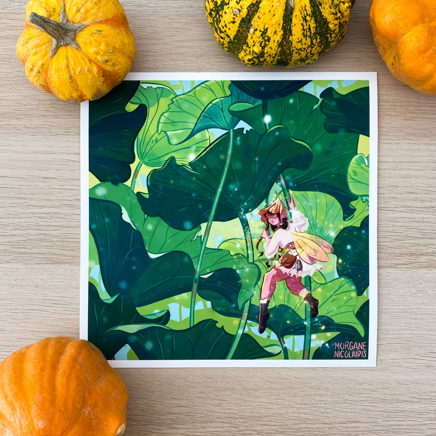 the Water Lilies & her Fairy  - Art Print