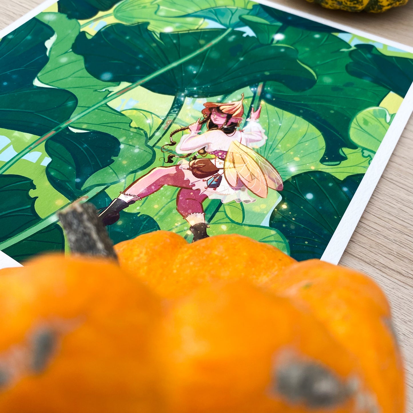 the Water Lilies & her Fairy  - Art Print