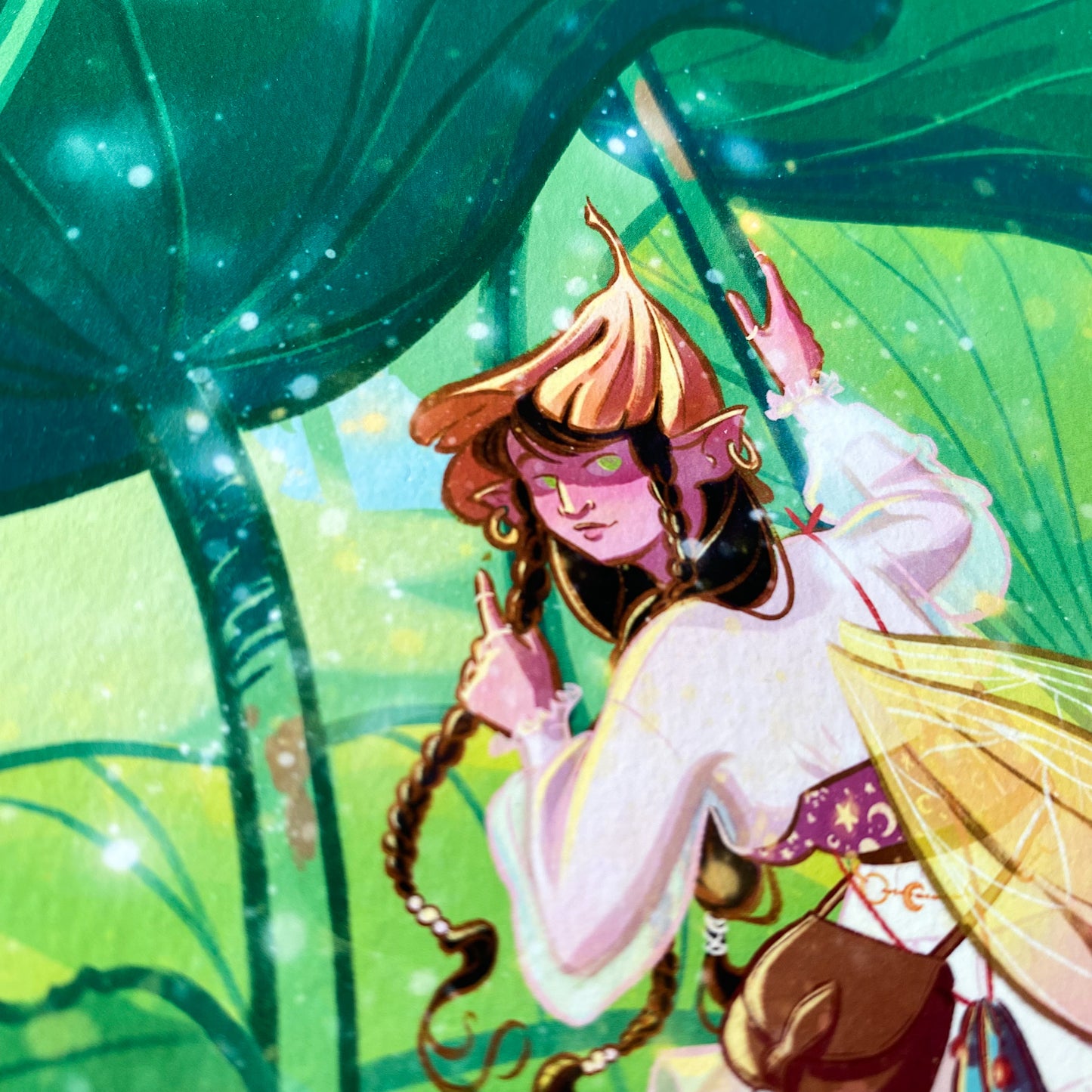 the Water Lilies & her Fairy  - Art Print