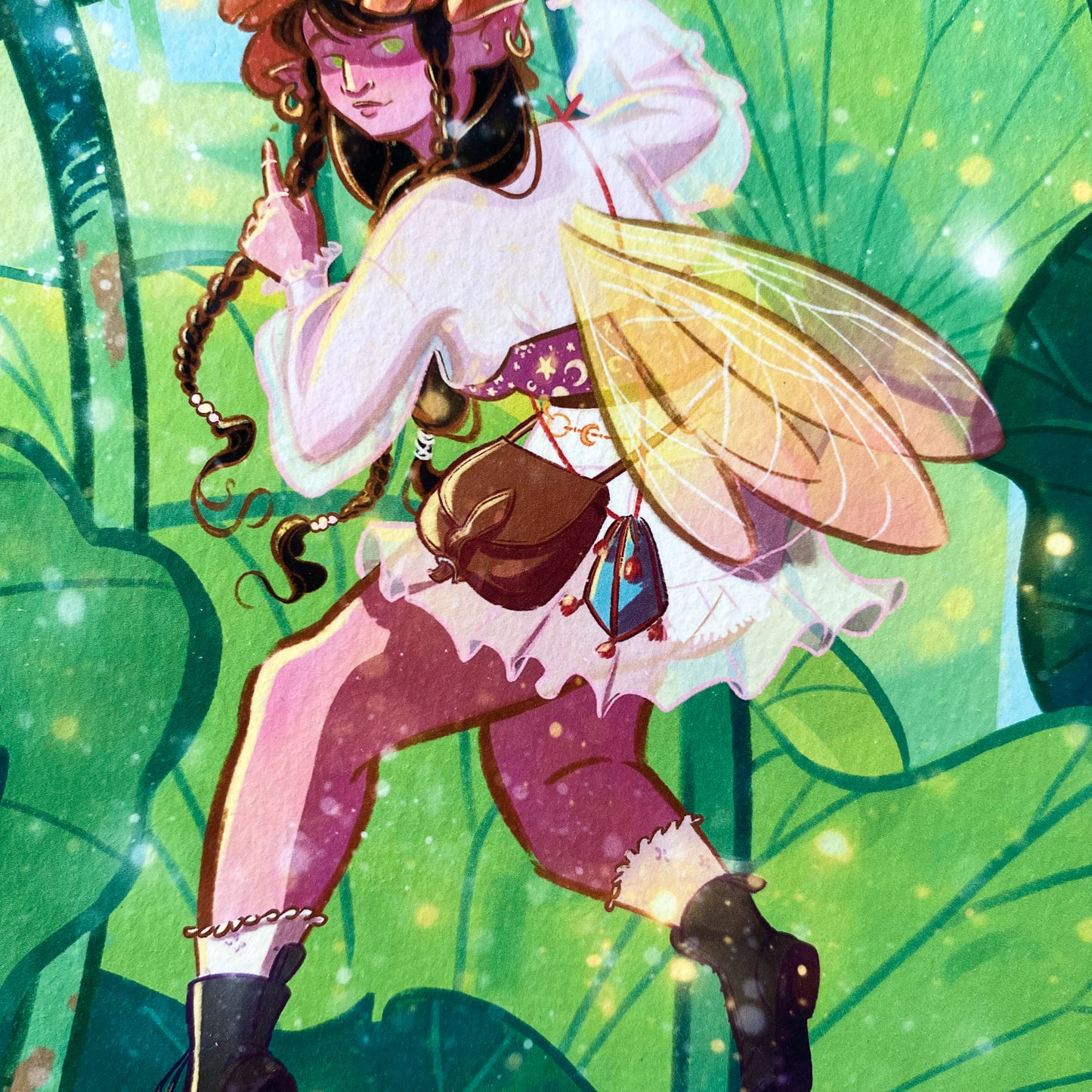 the Water Lilies & her Fairy  - Art Print