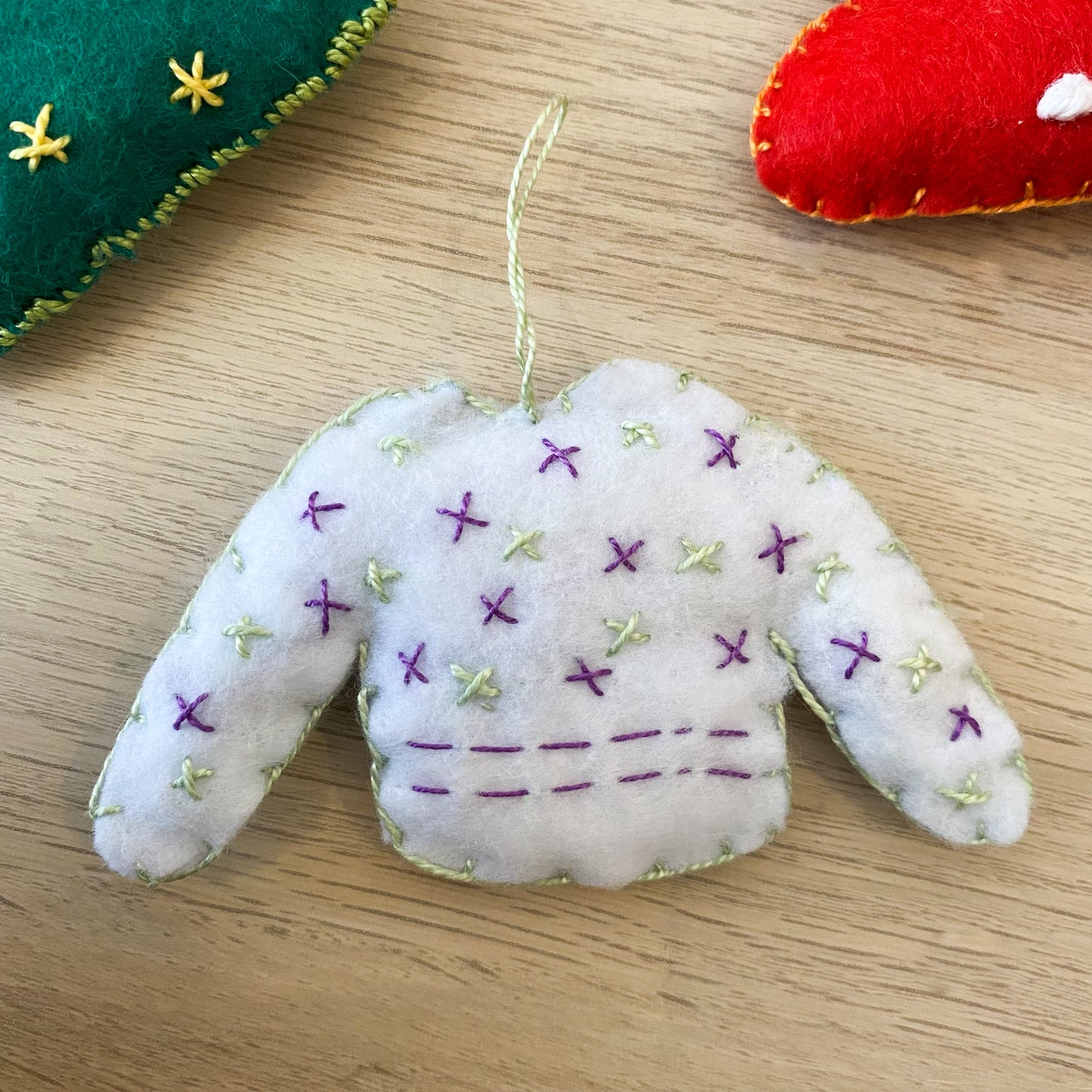 White sweater ! - handmade Christmas ornament