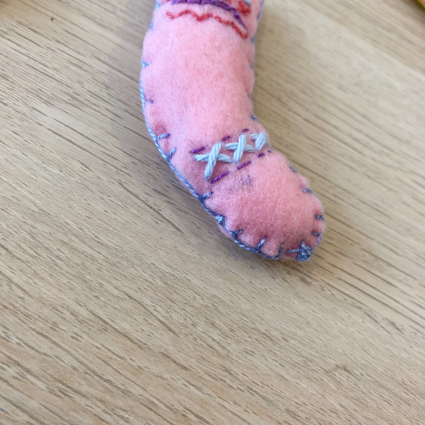 Pink sock ! - handmade Christmas ornament
