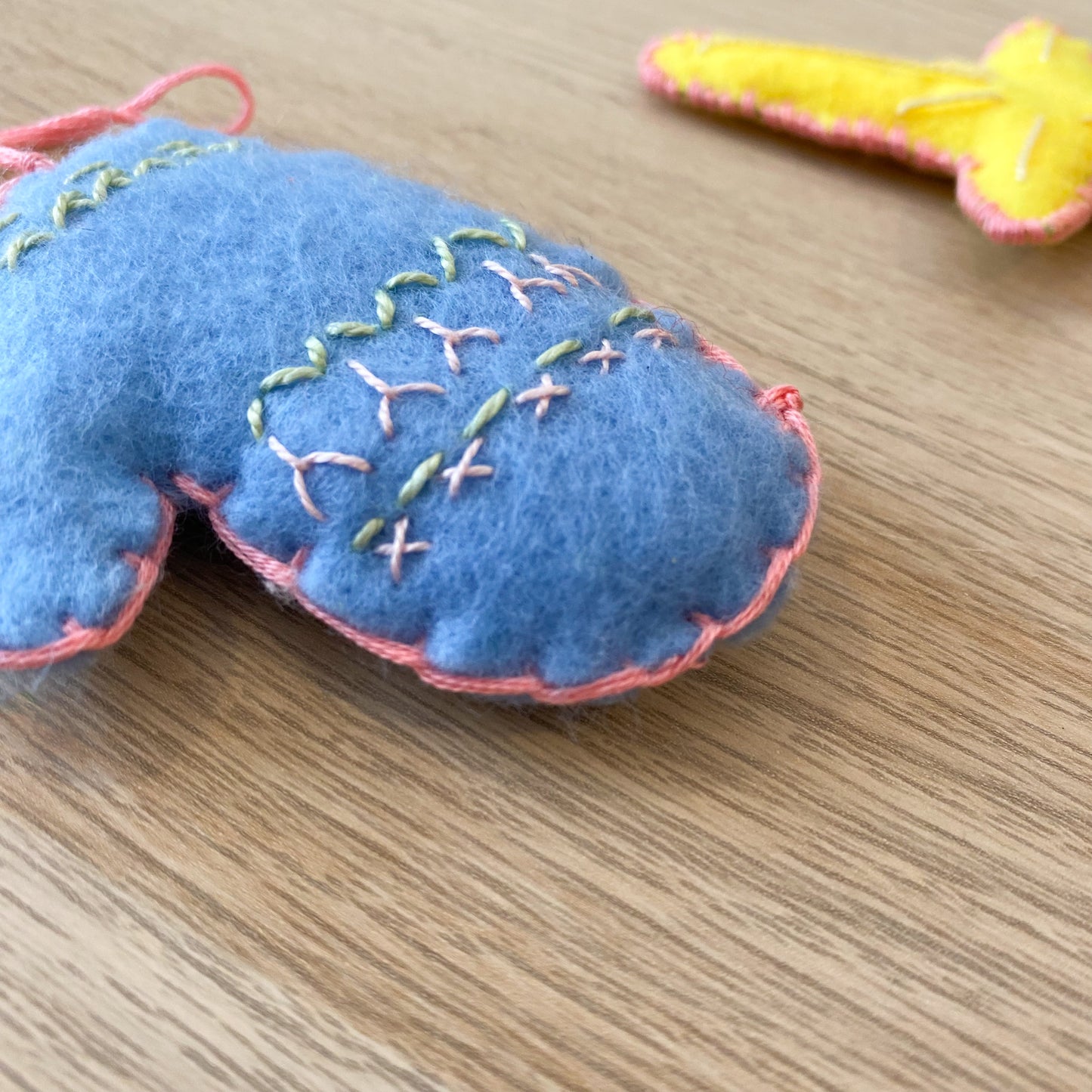 Blue mitten ! - handmade Christmas ornament