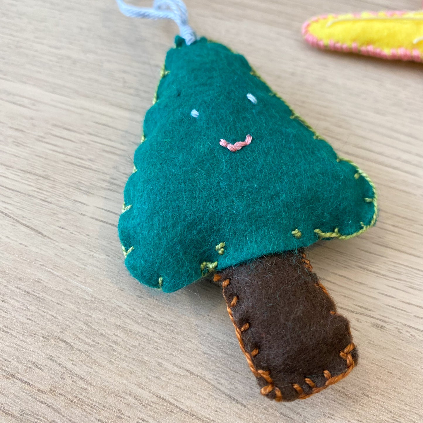 Smiling Tree - handmade Christmas Ornament