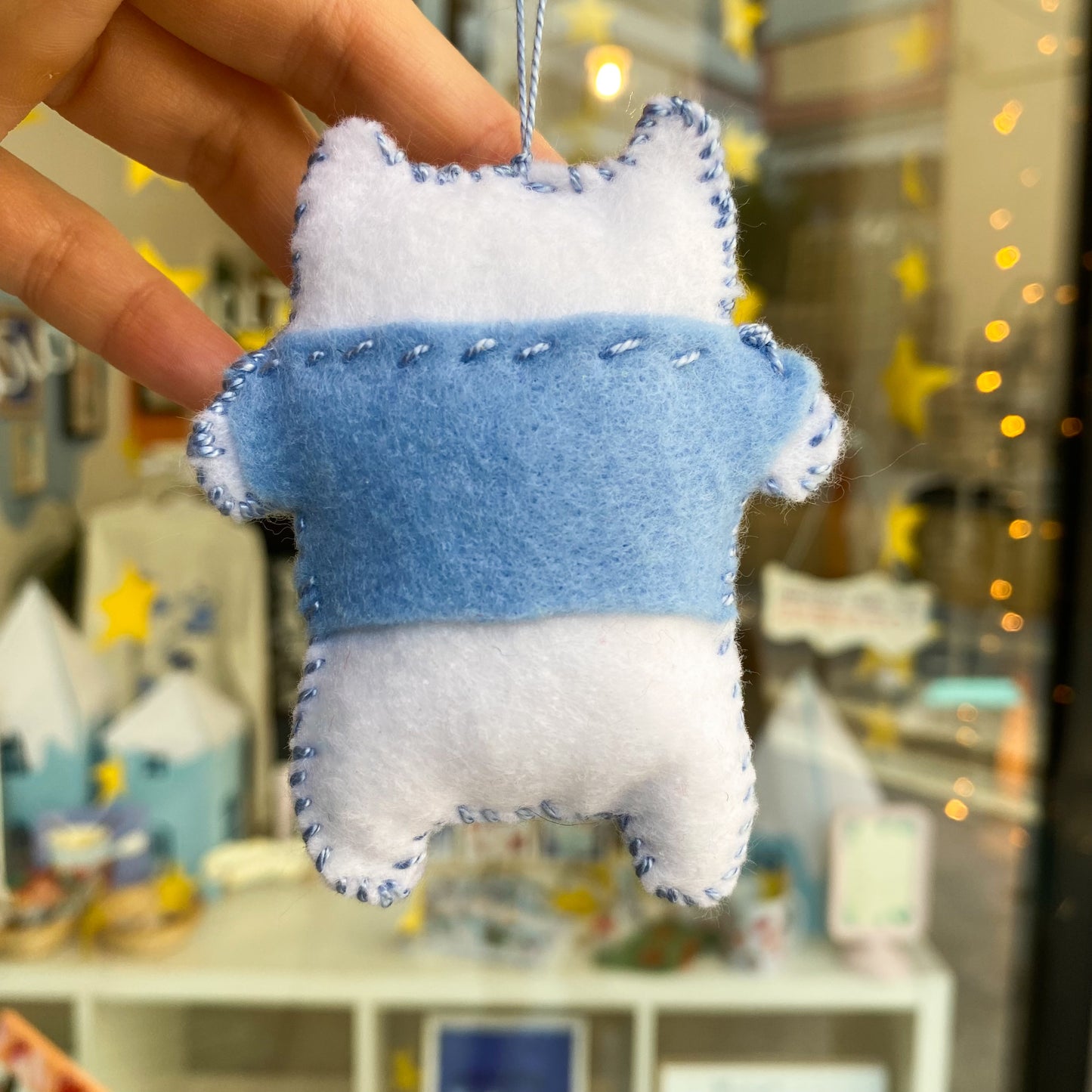 Bear with sweater ! - handmade Christmas ornament