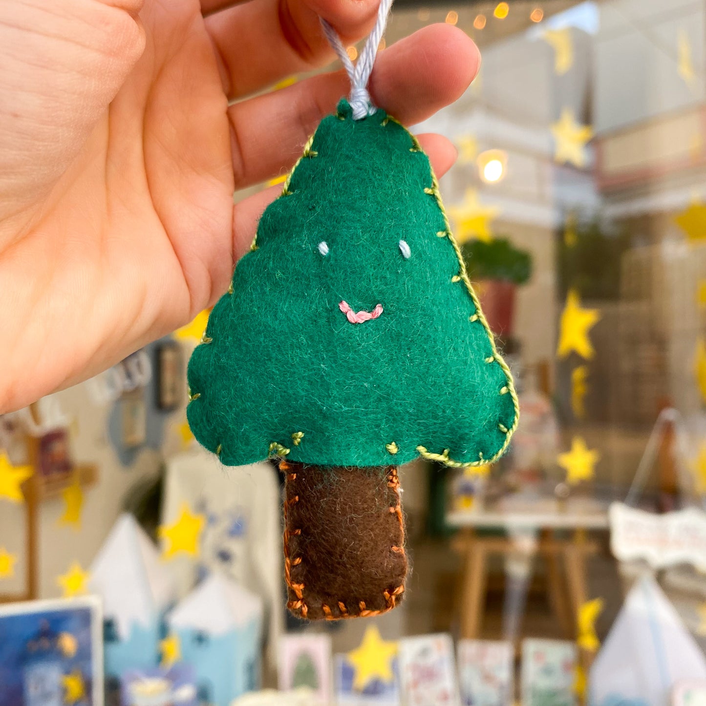 Smiling Tree - handmade Christmas Ornament