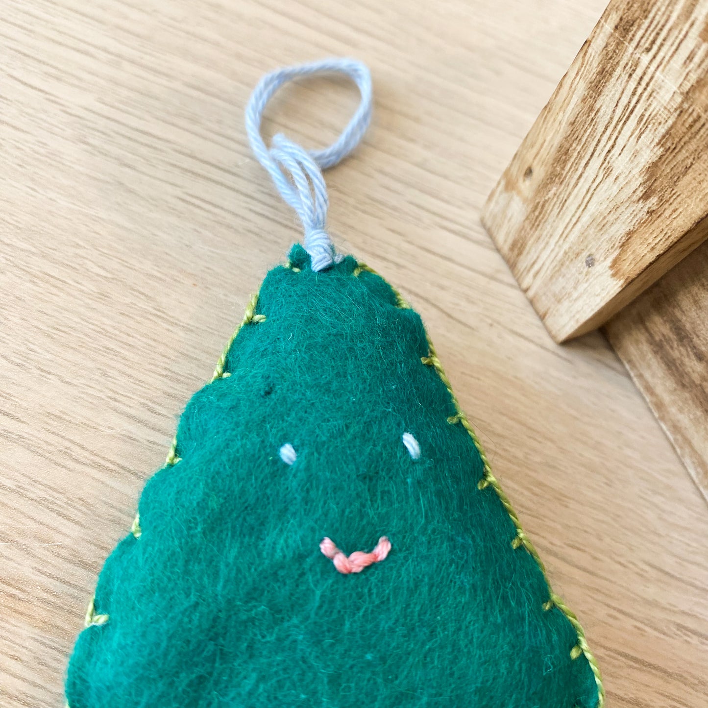 Smiling Tree - handmade Christmas Ornament