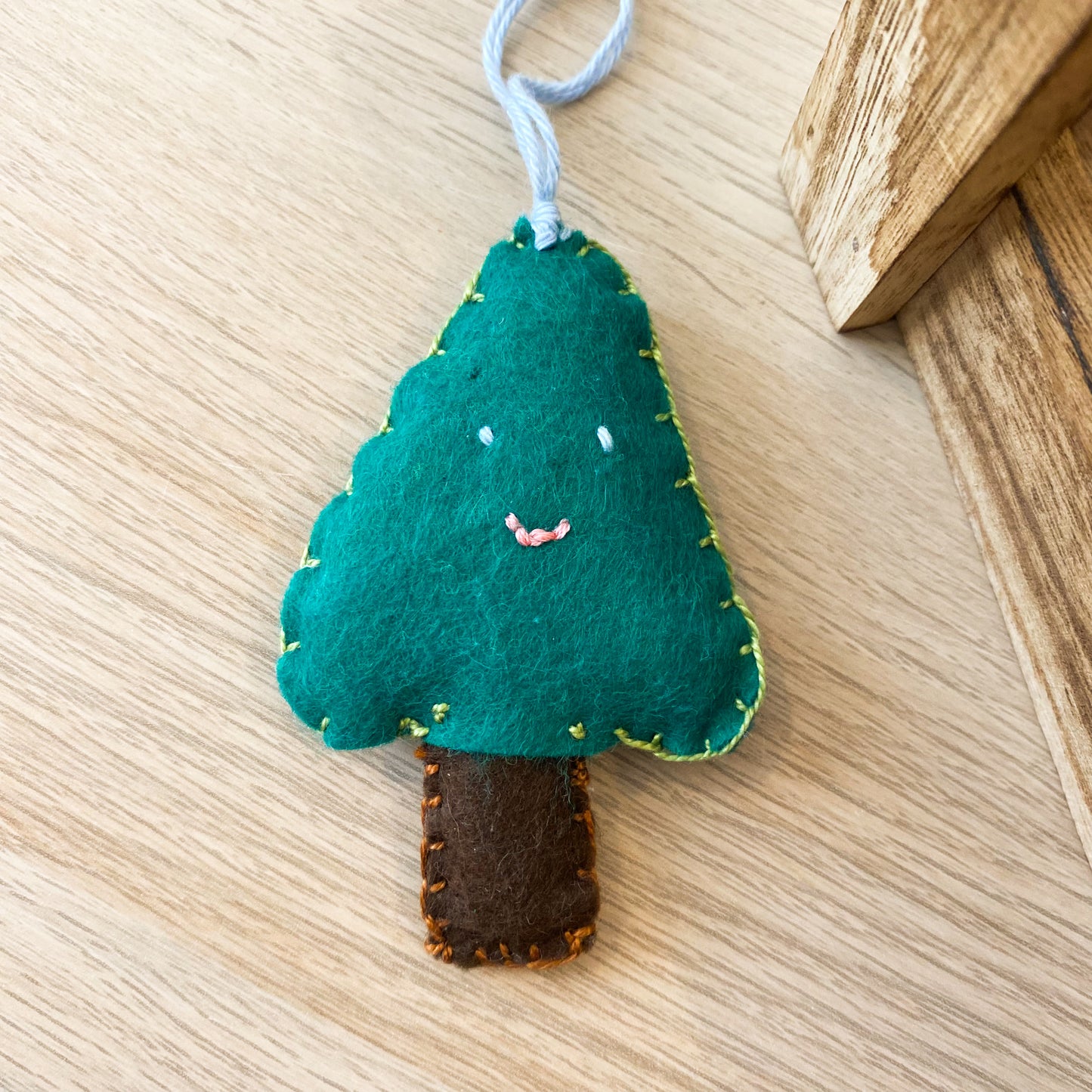 Smiling Tree - handmade Christmas Ornament