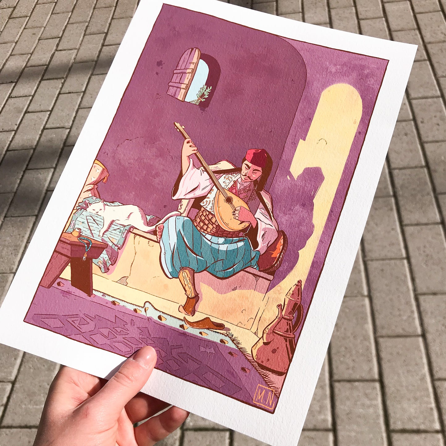 The Balkan Man & His Cat - ART PRINT
